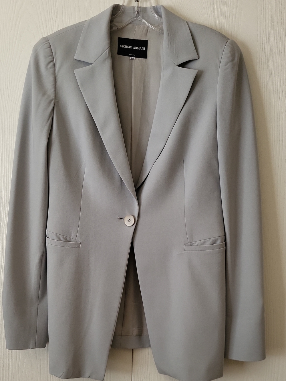 Giorgio Armani Women's Light Gray Single-Button Blazer
